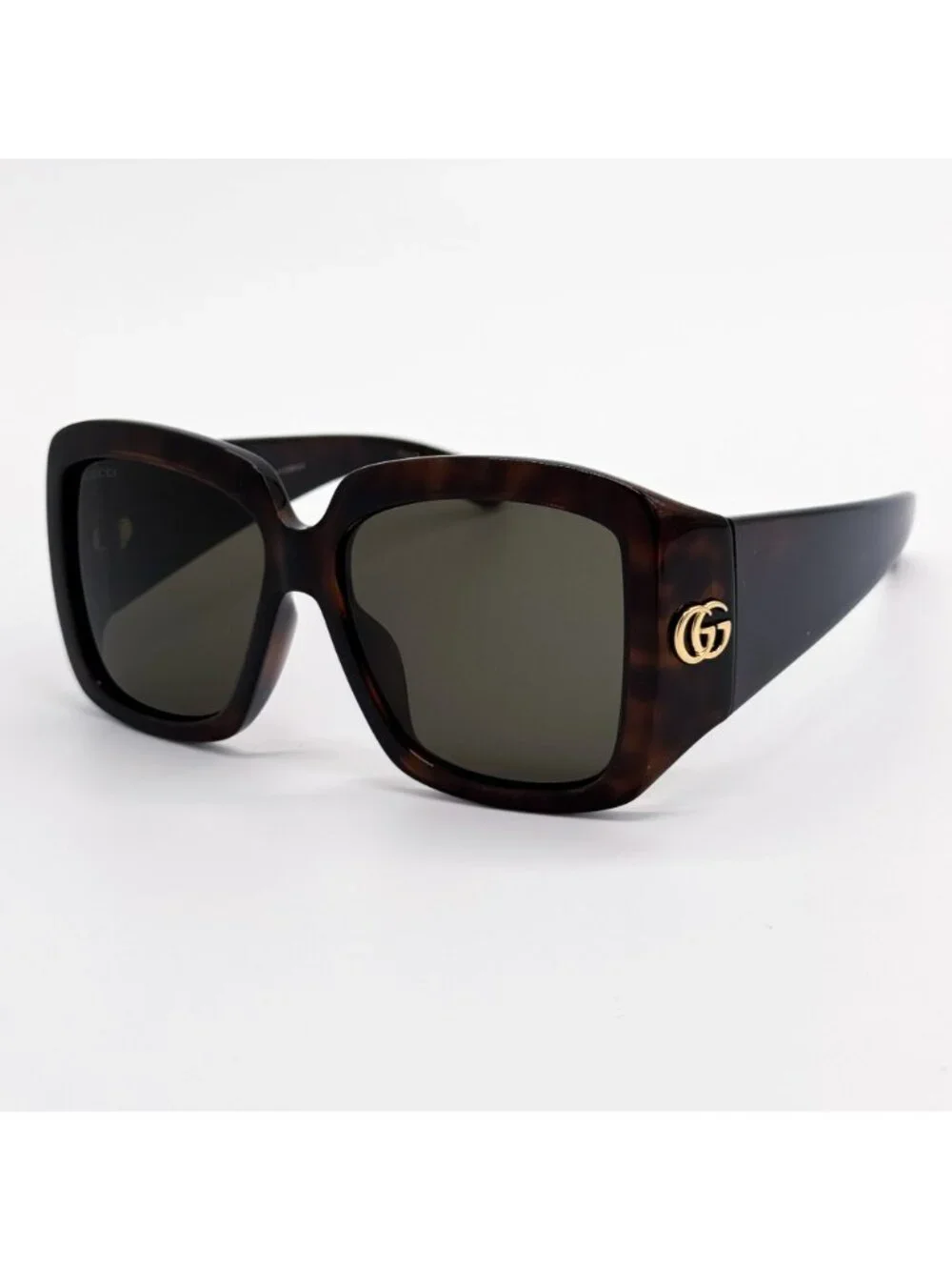 New Gucci Havana Gray Women Oversized Sunglasses GG1402SA 002